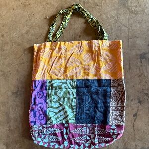 Noa Noa Colorful Hawaiian Patchwork rayon Tote Bag